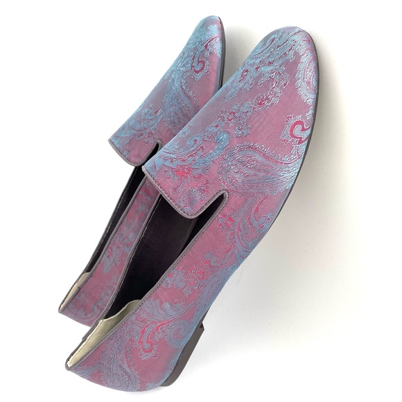 NEW Handmade NYC DESIGNERS Paisley Jacquard Silk Flat Loafers US 9.5 Fit 9 - Picture 7 of 12